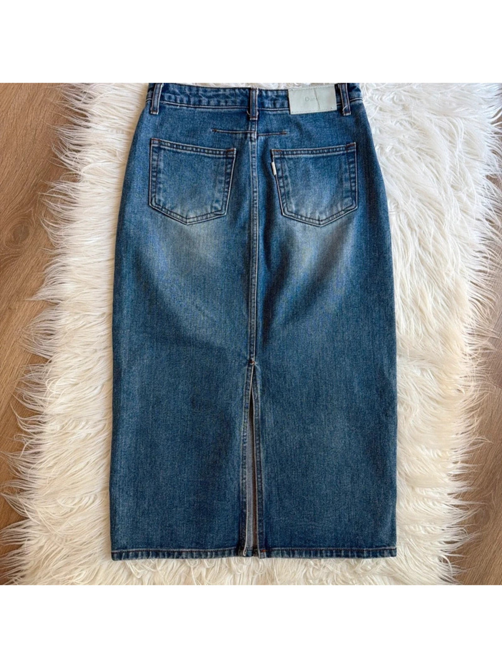 Dunst High-waisted denim midi skirt  size M